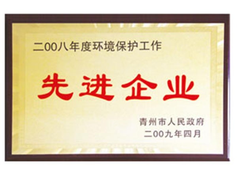 2008年度環(huán)境保護工作先進企業(yè)